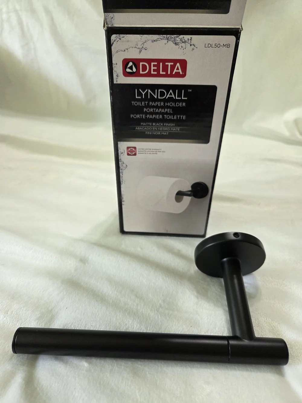 Delta Lyndall Matte Black Toilet Paper Holder LDL50-MB
